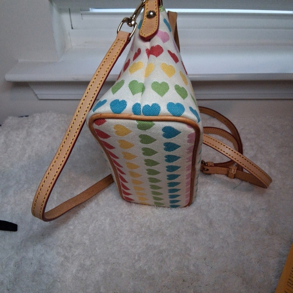 Dooney & Bourke Y2K Ruby Rainbow Candy Hearts Bitsy Satchel Crossbody Bag - Picture 7 of 14